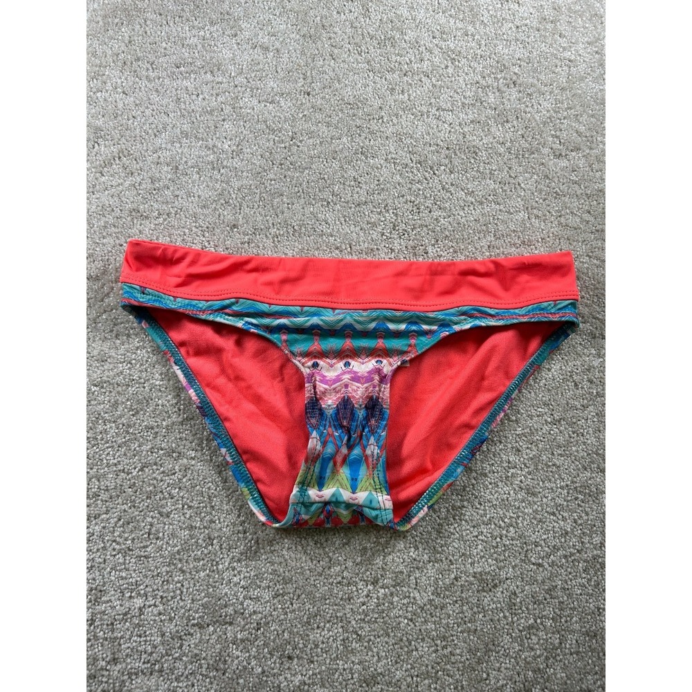 Title Nine Swimwear Women's Small Coral Multicolor Bikini Bottomโ
